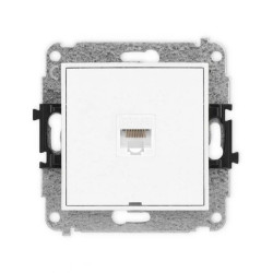 ICON Mechanizm gniazda komputerowego pojedynczego 1xRJ45, kat. 5e, 8-stykowy, bez pola opisowego biały mat 25IGKBO-1