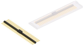 Pin header, 30 pole, pitch 2.54 mm, straight, black, SL12SMD08330GBSM