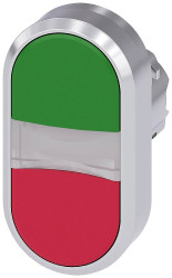 Siemens 3SU10503AB420AA0 3SU1050-3AB42-0AA0 Przycisk podwójny pierścień przedni metalowy, błyszczący przycisk srebrny, z