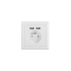 Gniazdo siec. 230V z ładow.2xUSB 2,1A LANBERG podtynkowe z ładowarką