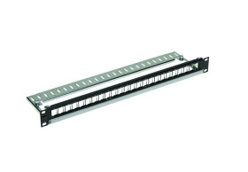Patch Panel 19 panel krosowy 24 x DataGate UTP/FTP dla DataGate+ 6A, 1U, z półką kablową, niewyposażony, czarny PID-00258