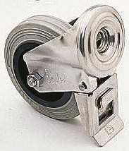 Koło samonastawne średnica kabla 100mm Otwór na śrubę LAG 85kg wysokość całkowita 128mm