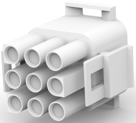 Plug housing, 9 pole, pitch 6.35 mm, straight, natural, 1-1863003-2