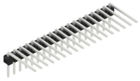 Pin header, 18 pole, pitch 2.54 mm, angled, black, SL313118Z