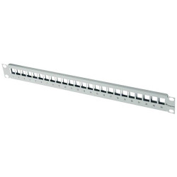 Teleg&#xE4;rtner 100021496 Network patch panel 24 ports CAT 6A 19&quot; grey-white