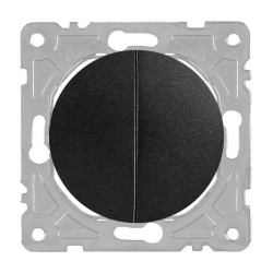 Włącznik światła schodowy podwójny, montaż podtynkowy, kolor czarny OVAL Electromalt, OVA1009B