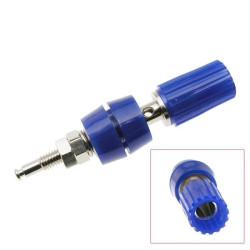 Gniazdo laboratoryjne bananowe 4mm, 10A, 60Vdc, niebieskie