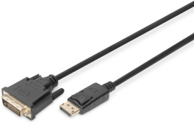 Adapter cable, 2 m, black, DisplayPort 1.1a plug, straight to DVI-D Dual Link (24+1) plug, straight, DB-340301-020-S