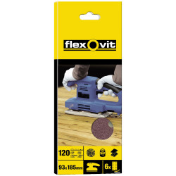 Flexovit 63642526336 1/3 Sanding Sheets Orbital 93 x 230mm Perforated Fine 120G