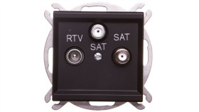 Sonata Gniazdo Antenowe Rtv-Sat-Sat Czarny Metalik Gpa-R2s/M/33