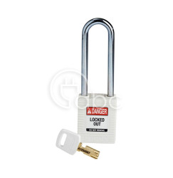 Kłódka LOTO SafeKey nylonowa, szekla stalowa 76 mm, biała, 150295