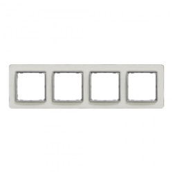 Ramka 4-krotna, szkło białe, efekt szkła, Sedna Elements SDD360804