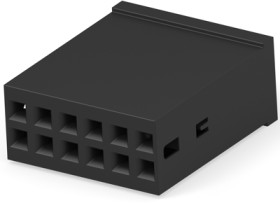 Socket housing, 12 pole, pitch 2.54 mm, straight, black, 1-87133-1