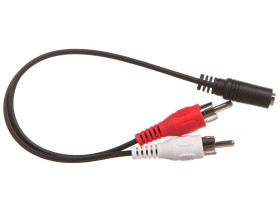 Przewód adapter Jack 3,5mm - 2x RCA 0,2m 50092
