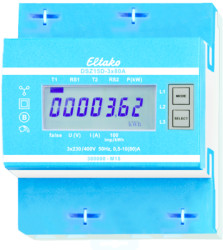 Three-phase energy meter, 2 x 80 A, S0 interface, (L x W x H) 173 x 36 x 33 mm, DSZ15D-3X80A MID