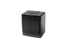 BETA Wyłącznik hermetyczny pojedynczy, świecznikowy, czarny, IP44 /D.3710W2C/