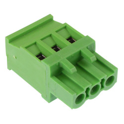 3-Way 5.08mm Vertical Pluggable Terminal Block Green 15A 300V