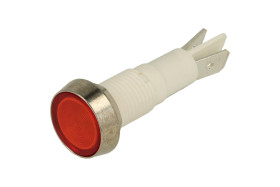 Kontrolka; FL1P-10NJ- 4_BRX230V; 10mm; podświetlenie neonówka 230V; czerwony; konektory 6,3x0,8mm; srebrny; IP67; 51mm; FILN; Ro
