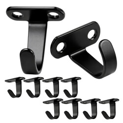 10x Haczyk Sufitowy 33 mm Czarny - Metalowy Wieszak Uchwyt do Drobiazgów