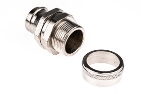 Łącznik do kanałów kablowych Adaptaflex gwint M25 25mm Przegub Mosiądz IP54 Srebrny