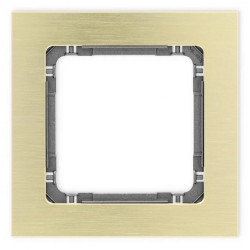 DECO Ramka uniwersalna pojedyncza - aluminium szczotkowane (ramka: kolor mosiężny spód: grafitowy) 8-11-DRA-1