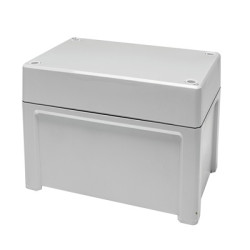 Obudowa ogólnego użytku Poliwęglan szerokość zew. 90 mm długość zew. 187 mm wys. zew. 122 mm Fibox IP65 Jasnoszary