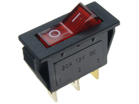 Przełącznik podśw.śr.czerwony 12V 12V/20A IXL-101-2B;RoHS