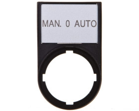 Tabliczka opisowa MAN-0-AUTO 50x30mm czarna 22mm prostokątna M22S-ST-GB12 216501