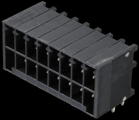 713-1428 MINI HD pin header, angled, 2x8-pin, RM 3.5