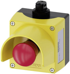 Siemens 3SU18010NB104HC2 3SU1801-0NB10-4HC2 Obudowa do montażu na ziemi, zawiera osłonę 1 przycisk czerwony odkręcenie 1