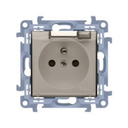 Simon 10 Gniazdo pojedyncze do wersji IP44 bez uszczelki klapka transparentna 16A, 250V krem CGZ1BU.01/41A