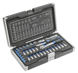 Zestaw nasadek końcówek wkrętakowych i akcesoriów 1/4 34 elementy HT1R464