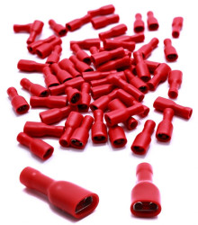 KONEKTOR IZOLOWANY PEŁNY ŻEŃSKI RED 4,8mm 100 sztuk