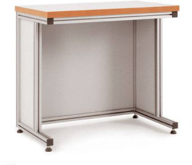 Manuflex AA5112 Stół aluminiowy z płytą linolową do siedzących czynności, szer. X gł. X wys. = 2000 x 800 x 750-767 mm