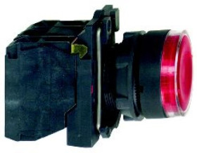 Przycisk komp. podśw. czerw. kryty O 22 z sam. powr., 110...120V, 1NO+1NC XB5AW34G5