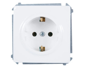 Simon Basic Gniazdo pojedyncze Schuko z/u 16A IP20 białe BMGSz1.01/11