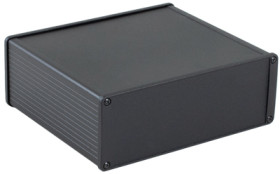 Aluminum RF enclosure, (L x W x H) 160 x 191 x 68 mm, black, IP54, 1457U1601EBK