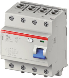 RCCB, Typ A, 3+N-biegunowy, 25A, 30mA, ABB, F404 SMISSLINE
