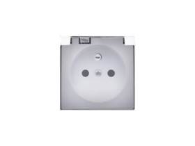 SIMON 82 Pokrywa gniazda z uziemieniem IP44 biała i z klapką dymną 82068KD-30 KONTAKT SIMON