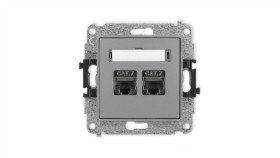 Icon Mechanizm Gniazda Komputerowego Podwójnego 2Xrj45, Kat. 7, Ekranowane,...