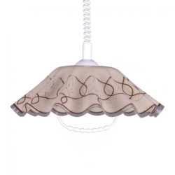 Lampa sufitowa MARIONA z regulowaną sprężyną na E27, klosz beżowo-bordowy K-3277 Kaja Lighting