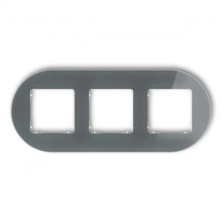 ICON Ramka uniwersalna potrójna okrągła - efekt szkła (ramka: grafitowa spód: biały) 28-0-IRSO-3