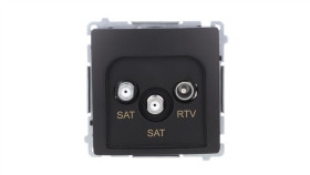 Simon Basic Gniazdo Antenowe Satelitarne Podwójne Końcowe Sat-Sat-Rtv,...