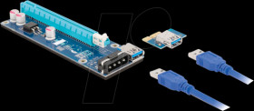 41430 Riser Card PCI Express x1 to x16 with 60 cm USB cable