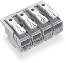 Luminaire connection terminal, 4 pole, 0.5-2.5 mm², white, push-in wire connection, 24 A, 294-8094/4025-000