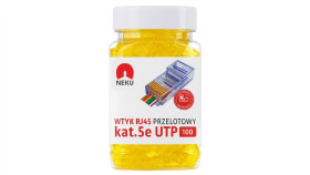 Wtyk Modularny Rj45 8P8c Kat.5E Nieekranowany Utp Uniwersalny Drut Linka...