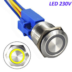 Przełącznik hermetyczny bistabilny 22 mm ( żółty ) LED 230V