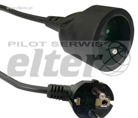 Przedł. sieciowy 3,0m 10A czarny wt/gn