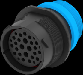 Plug, 29 pole, straight, black, HDP24-24-29SE-L015