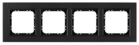 SONATA Ramka poczwórna czarne szkło szronione R-4RGC/79/33